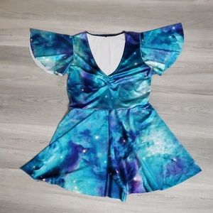 BlackMilk Galaxy Teal Rio Playsuit